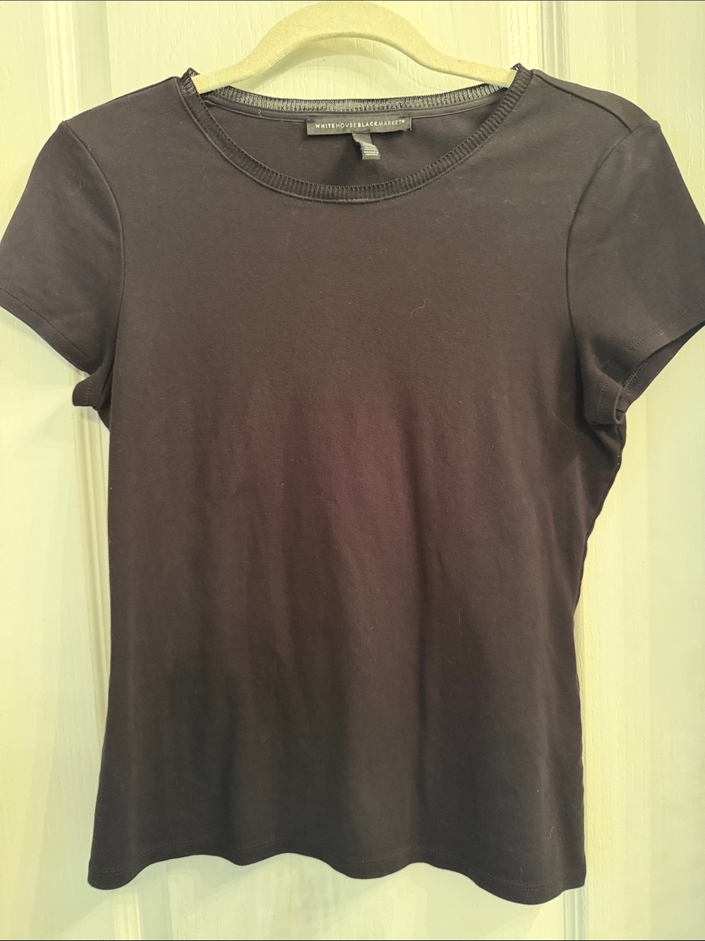 White House Black Market Black Short Sleeve Crewneck Tee